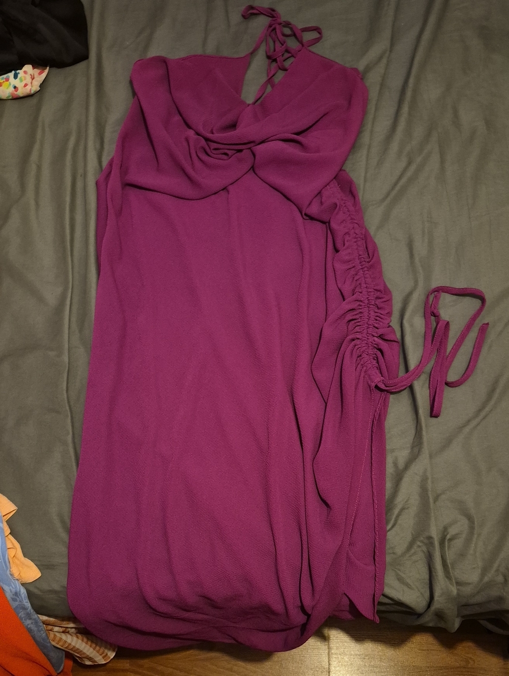 SHEIN Curve Cowl Neck Sleeveless Midi Dress in Deep Magenta